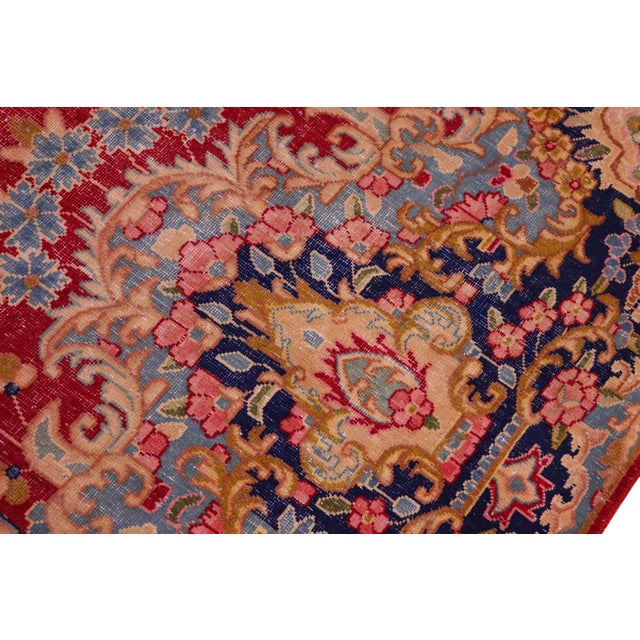 Textile 1990s Shabby Chic Vintage Wool Rug 9.8x13.1 For Sale - Image 7 of 8