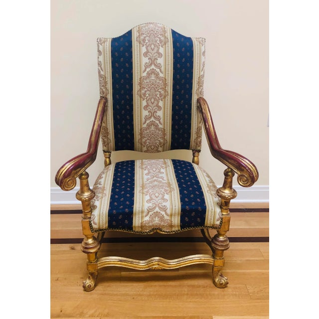 Antique Gold Gilt Large Chair For Sale - Image 4 of 10