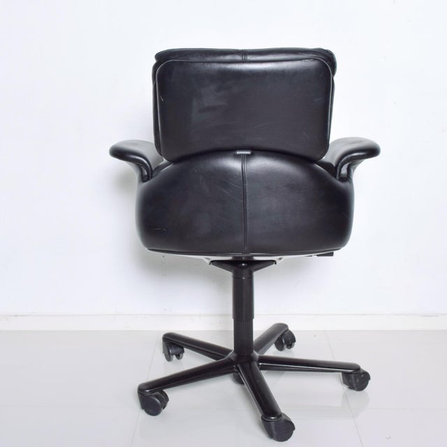 Vintage Modern Geoff Hollington for Herman Miller, Executive Black Leather Office Chair Chairish