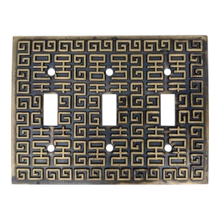 Vintage 1960s Brass Switch Plate Attributed to James Mont For Sale