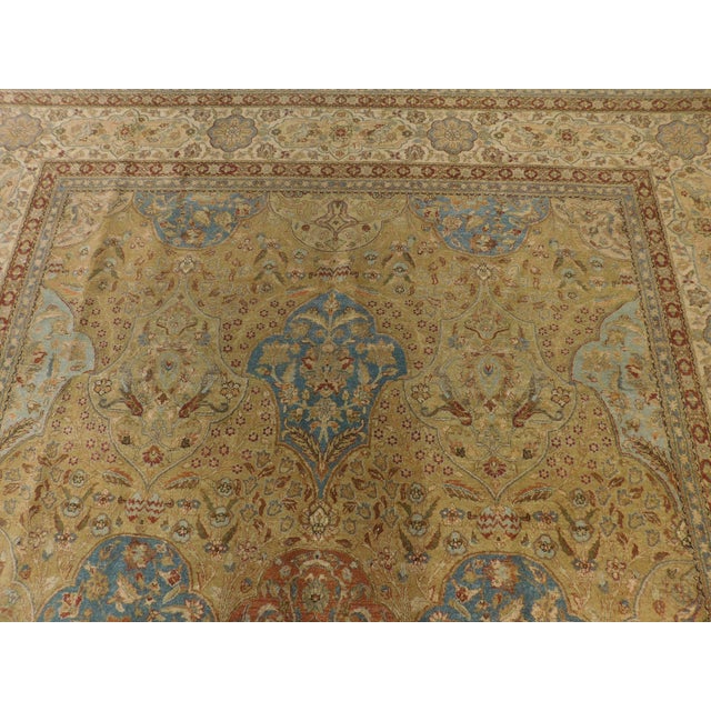 Yellow Genuine Hand Knotted Indo Persian Rug. 8'x 10' For Sale - Image 8 of 18