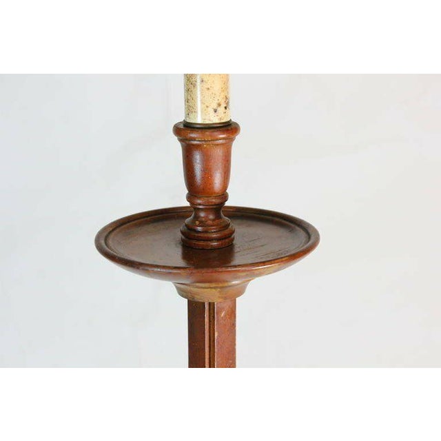 1940s 1940s Frances Elkins Prototype Mahogany, Adjustable Ratchet Floor Lamp For Sale - Image 5 of 10