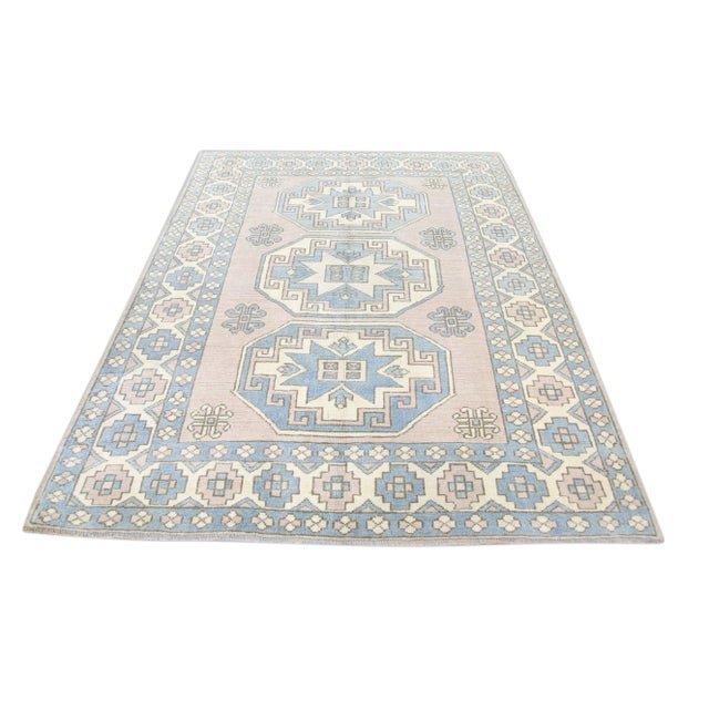 Vintage Turkish Oushak Rug 5'10" x 7'9" For Sale - Image 9 of 10