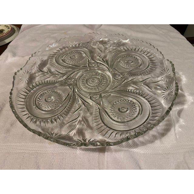 1950s 1950s Large Pressed Glass Punch Bowl Set - 13pcs For Sale - Image 5 of 14