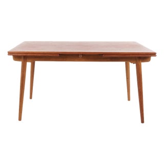 Teak and Oak Dining Table with Extensions by Hans J. Wegner for Andreas Tuck, Denmark, 1960s For Sale