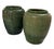 Mid-Century Modern A Pair of Large Mid-Century Modern Ribbed Green Glazed Ceramic Ovoid Planters For Sale - Image 3 of 12