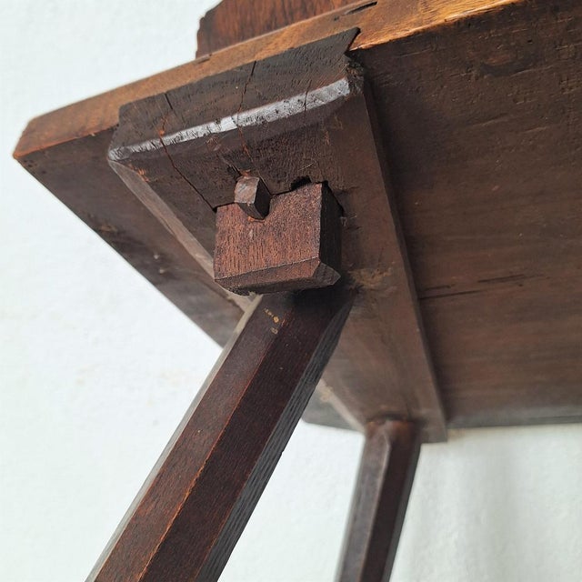 Swiss Alps Folk Art Escabelle Wooden Chair, 1820s, in Very Good conditions. Designed before 1890