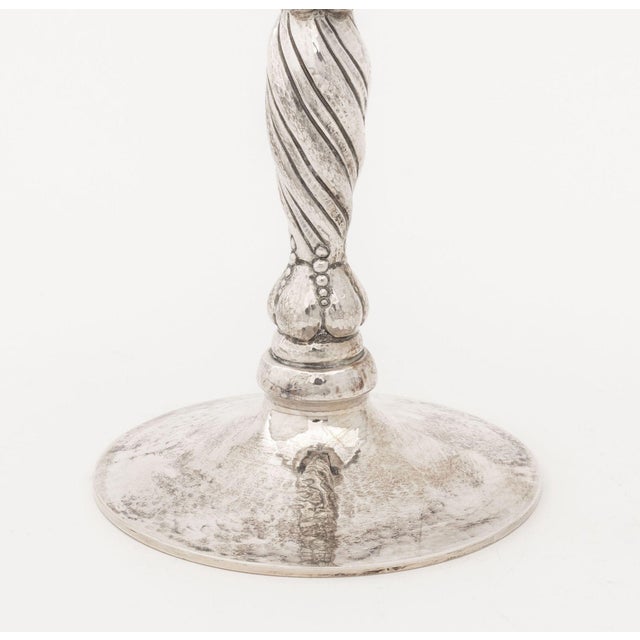 Michael Strauss Hammered Silver Candlesticks, Pair For Sale - Image 9 of 11