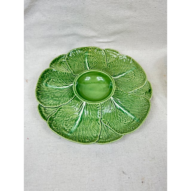 Bordallo Pinheiro Vintage Bordallo Pinheiro Chip & Dip Platter For Sale - Image 4 of 8