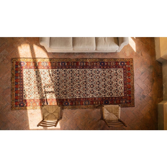 Red Mid 19th Century Persian Kurdish Carpet ( 3'6" x 10'6" - 107 x 320 ) For Sale - Image 8 of 8