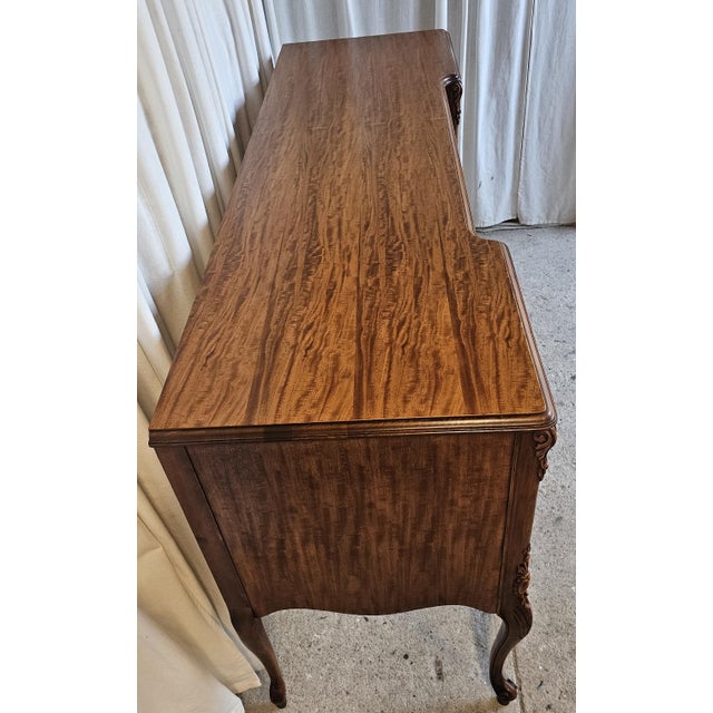 Cinnamon Burl Wood / Veneer Sideboard Buffet, Louis XV Style, 1930's Sideboard Cabinet For Sale - Image 8 of 18