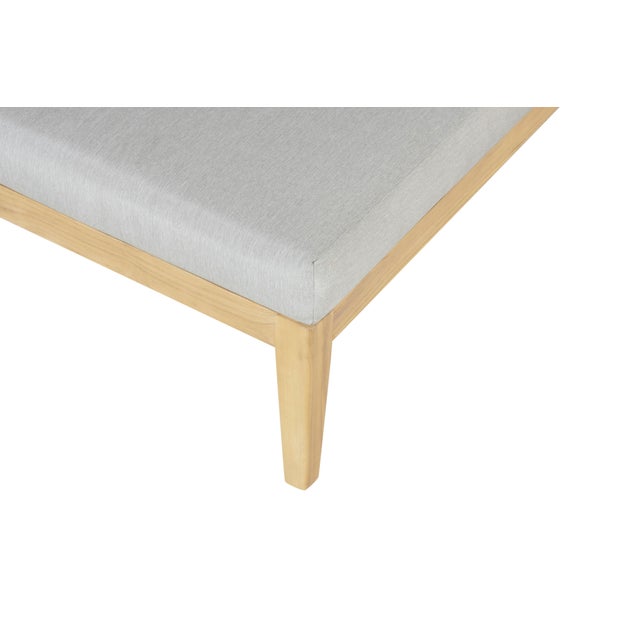Modern Cypress Teak Wood 2-Piece Left Arm Chaise Outdoor Sectional - Gray For Sale - Image 3 of 13