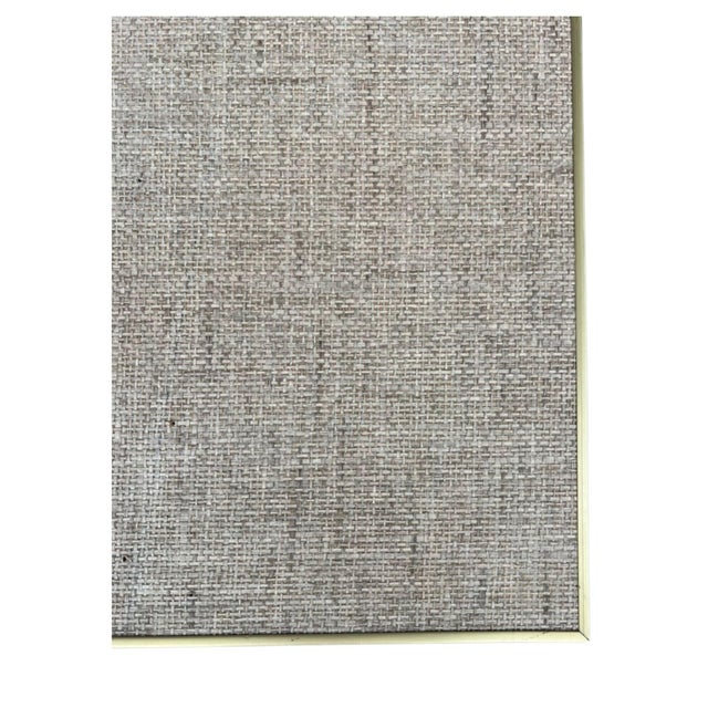 1970s Coffee Table With Brass-Rimmed Raffia Top and Walnut Base For Sale - Image 10 of 11