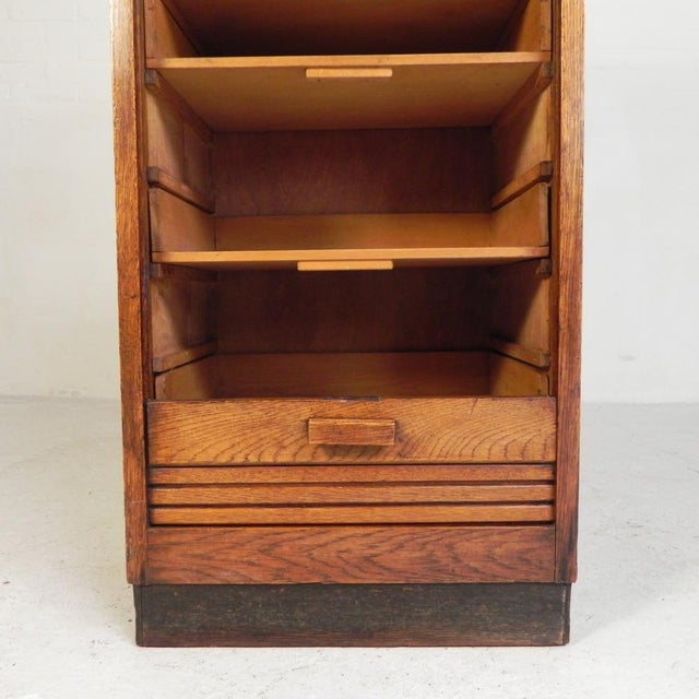 Oak Roller Shutter Cabinet, 1930s For Sale - Image 3 of 18