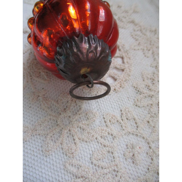 Traditional Antique Red Glass German Cluster of Grapes Kugel Christmas Ornament For Sale - Image 3 of 7