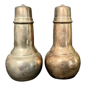 Vintage Mid Century Modern Silver Plated Salt & Pepper Shakers International Silver - Set of 2