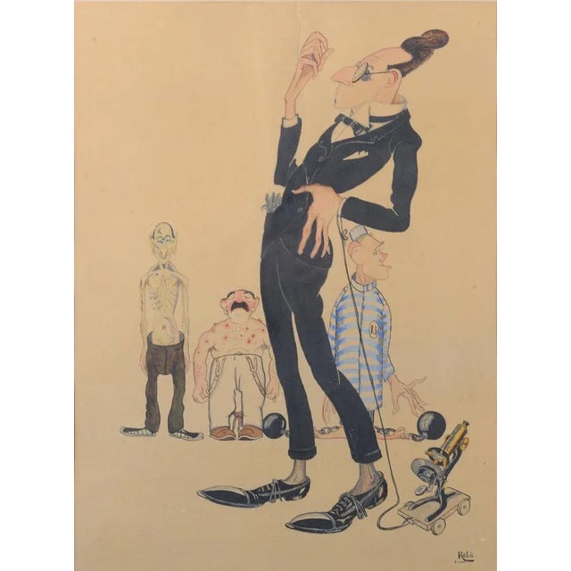 Raba, Bizarre Cartoon, 1926, Watercolor on Paper For Sale - Image 8 of 8