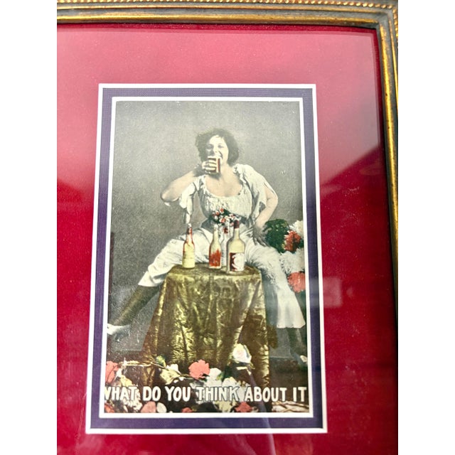 Framed Vintage Novelty Prohibition Postcard For Sale - Image 4 of 11