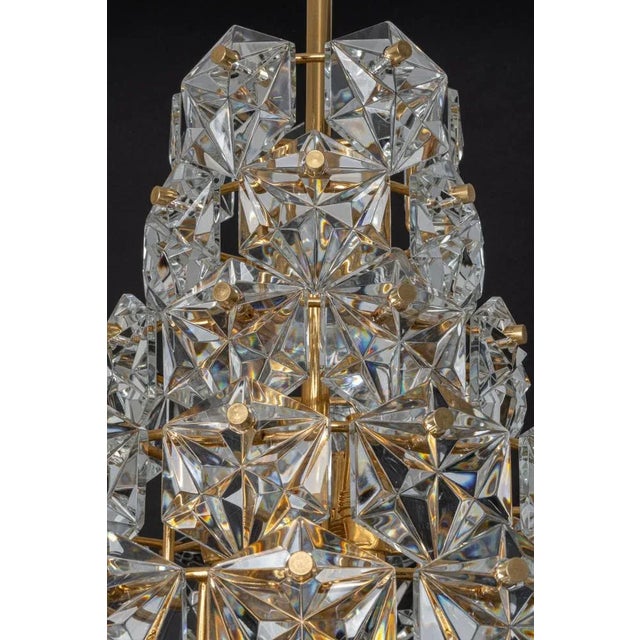 Huge Brass and Crystal Glass Chandelier by Kinkeldey, Germany, 1970s For Sale - Image 8 of 16