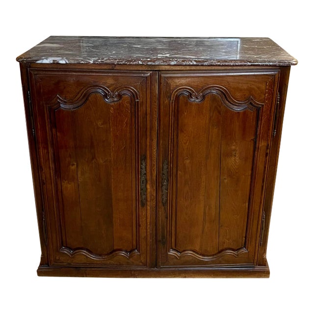 Antique 18th C French Provincial Marble Top Wardrobe Cupboard For Sale