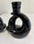 Mid 20th Century Vintage Frankoma Black Ceramic Modern Loop Vases, a Pair For Sale - Image 5 of 11