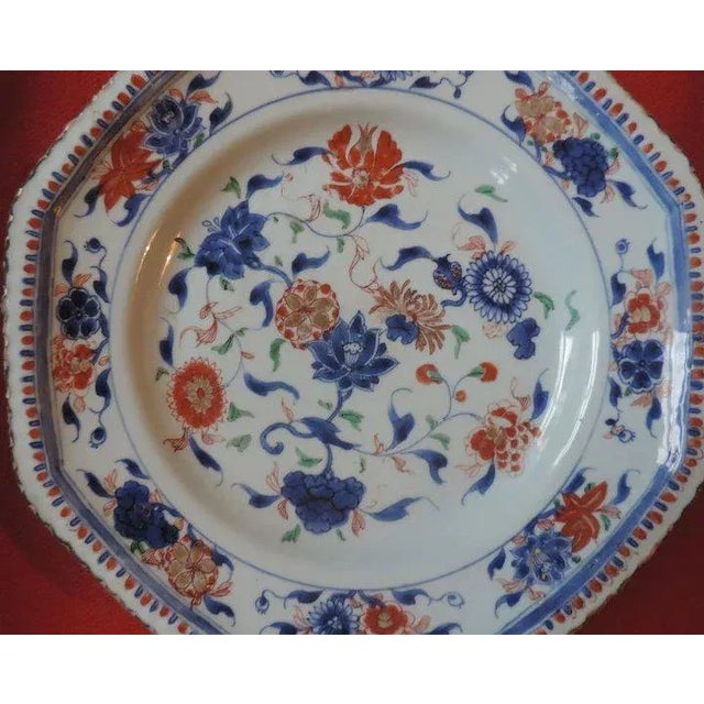 Ceramic 1745 Chinese Porcelain Imari Palette Octagonal Charger Platter For Sale - Image 7 of 11