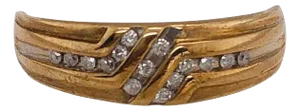10 Karat Yellow Gold and Diamond Fashion Ring Band Wedding / Bridal