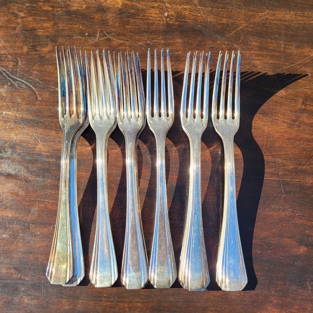 Silver Art Deco Boréal Flatware Set in Silver-Plated Metal by Luc Lanel for Christofle, 1930s, Set of 89 For Sale - Image 8 of 18