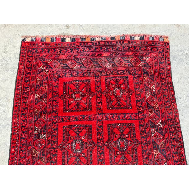 Textile 1970s Hand Knotted Vintage Turkomen Ersari Rug For Sale - Image 7 of 9