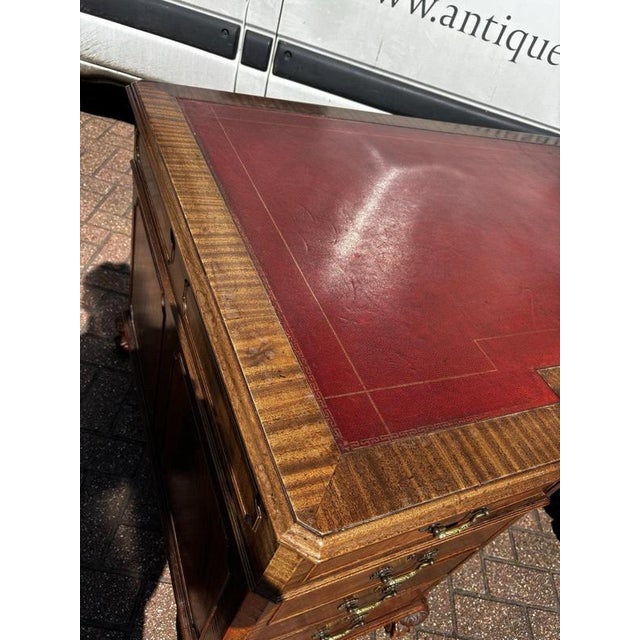 Large Mahogany Twin Pedestal Desk For Sale - Image 13 of 16