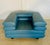 Vintage Postmodern Swedish Turquoise Leather Stacked Lounge Chair, 1980 For Sale - Image 4 of 18