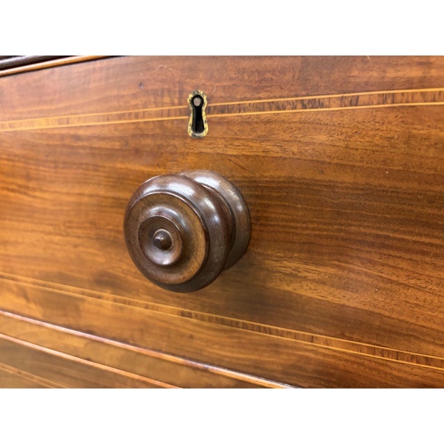 Georgian Inlaid Mahogany Linen Press, 1824 For Sale - Image 4 of 18