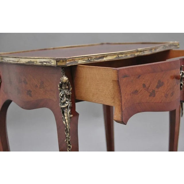 19th Century French Freestanding Kingwood and Marquetry Side Table, 1880s For Sale - Image 10 of 13