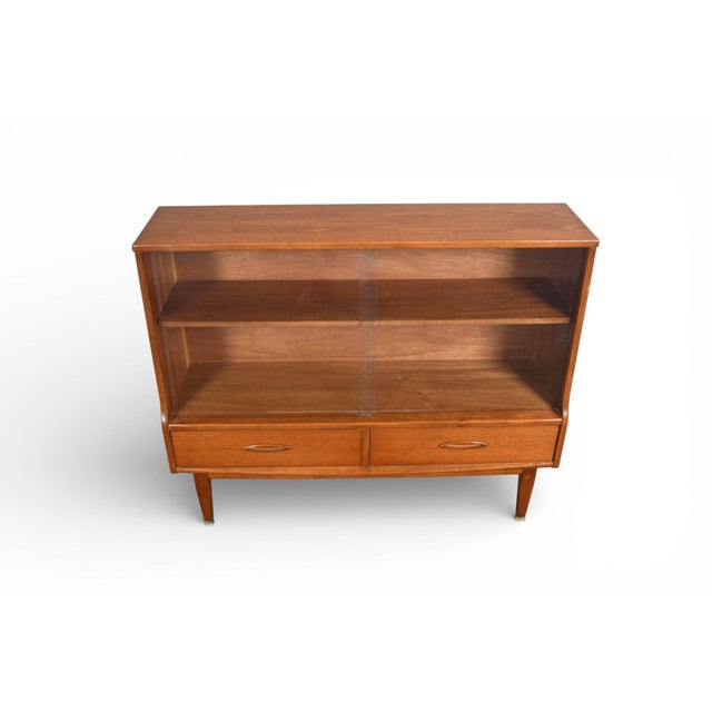 Mid 20th Century Mid 20th Century Narrow Curio Cabinet in Teak + Glass by Jentique, Attributed For Sale - Image 5 of 8