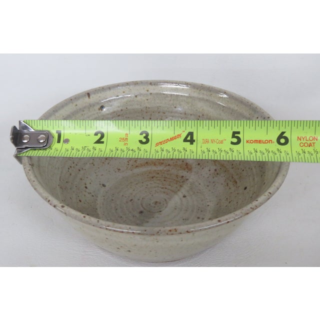 Pulick Mid Century Modern Stoneware Clay Bowl With Handle 4641b For Sale - Image 11 of 14