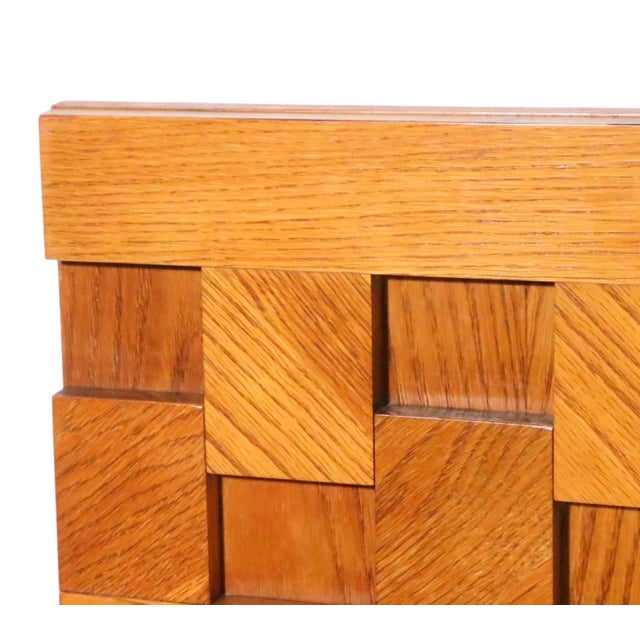 Brown Lane Staccato Brutalist Full Size Headboard c.1970's For Sale - Image 8 of 14