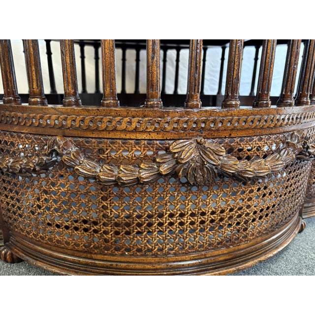Vintage John-Richard European Crossroads Collection French Cane Coffee Table For Sale - Image 11 of 18