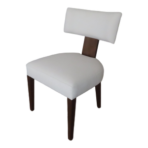 Restoration Hardware White Desk Chair With Dark Wood Details