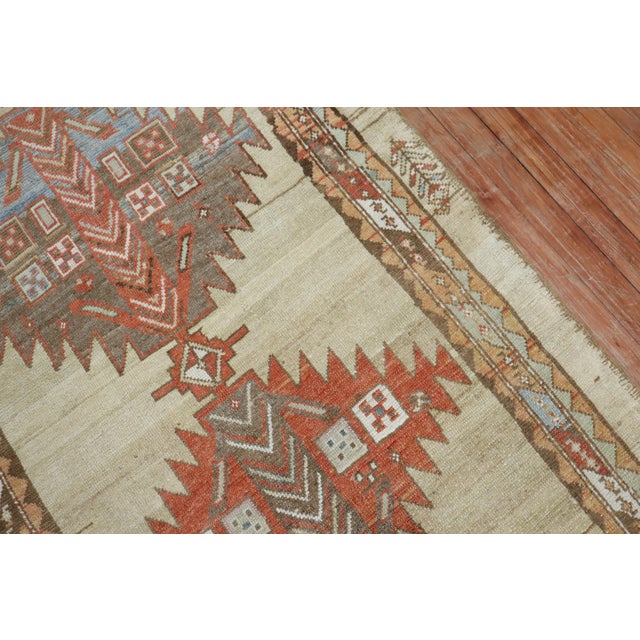 Persian Early 20th Century Tribal Camel Persian Serab Geometric Casual Runner - 3'7" x 8'9" For Sale - Image 3 of 6