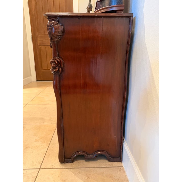 Custom Craft Cabinets 1990s Art Noveau Revival Cabinet - Hand Carved Mahogany. For Sale - Image 4 of 4