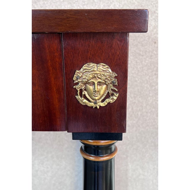 Late 19th Century Biedermeier Console with Ebonized Columns and Bronze Mounts and Drawer For Sale - Image 11 of 18