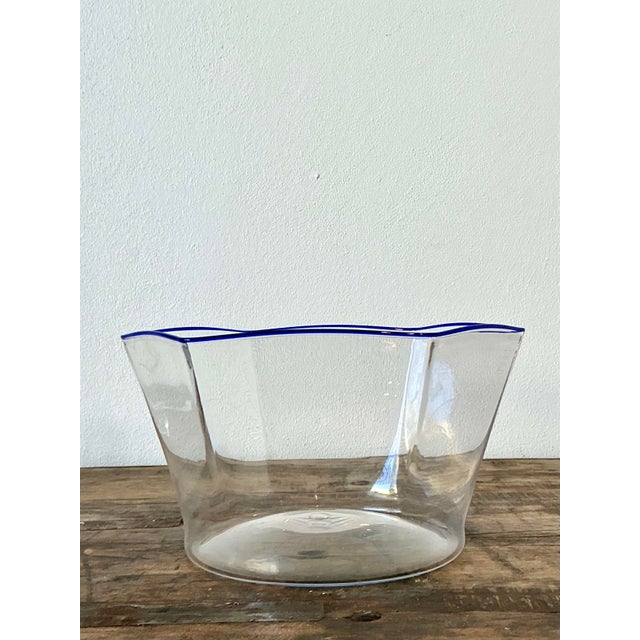 This exceptional hand-blown glass bowl is a masterful expression of Italian Modernism, attributed to the visionary...