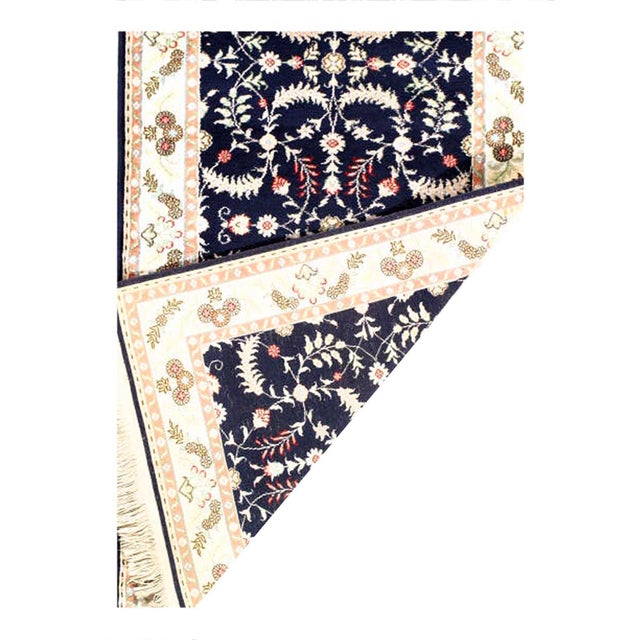 Traditional Pasargad DC Sino Art Silk Tabriz Design Runner Rug For Sale - Image 3 of 3