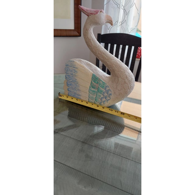 Late 20th Century Late 20th Century Pastel Decorative Bird Statue For Sale - Image 5 of 5
