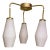 Angelo Lelii 1960s Stilnovo Style Triple Frosted Glass Pendant Brass Chandelier Light Fixture For Sale - Image 4 of 5