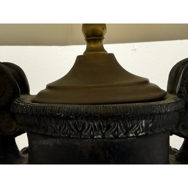 Stone Neoclassical Figural Urn Table Lamp, Vintage For Sale - Image 7 of 12