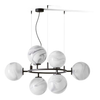 Constellation Chandelier in Black Metal and Glass from Cassina For Sale