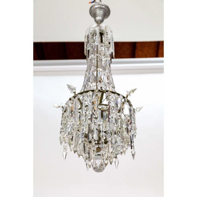 Traditional Early 20th Century Cut Crystal Spear Empire Chandelier For Sale - Image 3 of 12