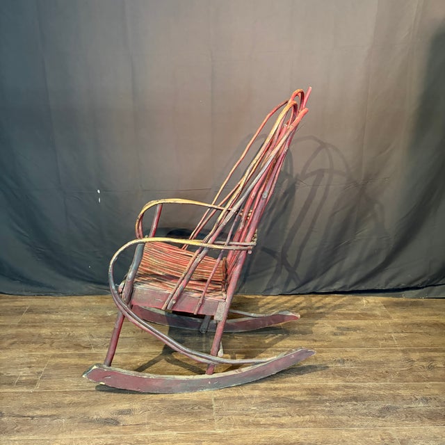Adirondack Style Twig Rocking Chairs -a Pair For Sale In Portland, ME - Image 6 of 9