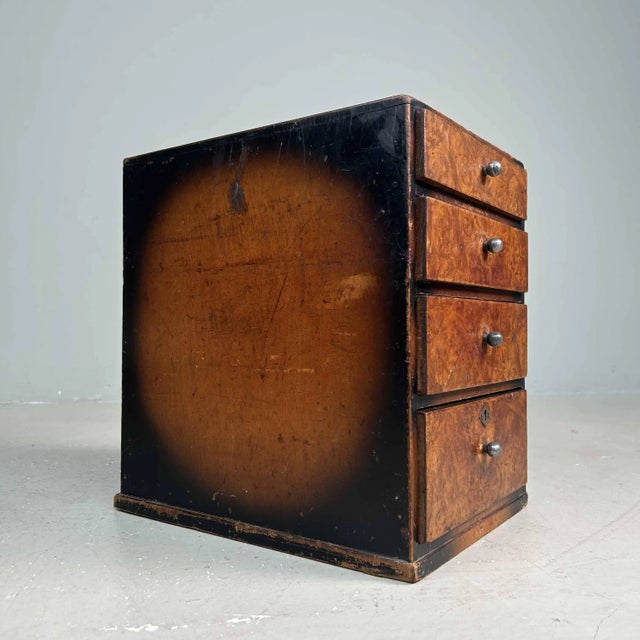 Wood Vintage Burl Wood Filing Cabinet, Japan, 1950s For Sale - Image 7 of 10